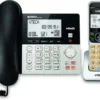VTech VG208 DECT 6.0 Corded/Cordless Phone for Home with Answering Machine, Call Blocking, Caller ID, Large Backlit Display, Duplex Speakerphone, Intercom, Line-Power(Silver/Black)