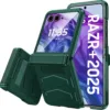 Vizvera for Motorola Razr+(Plus) 2025 Case with Hinge Cover,Built-in Screen Protector Shockproof All-Inclusive Smartphone Cover Wireless Charging for Motorola Razr+(Plus) 2025(Green)