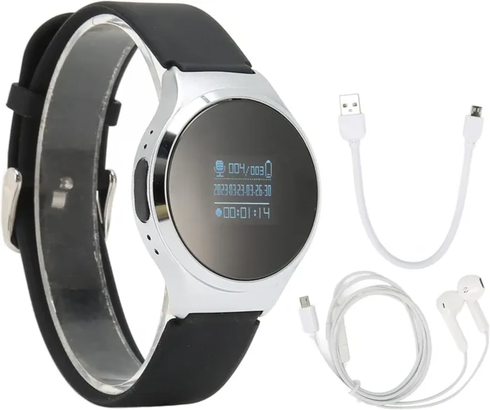Voice Recorder Watch, Voice Activated Recorder Digital Voice Recorder Watch with Pedometer, MP3 Player, Intelligent Voice Control, File Encryption, Auto Save (32GB)