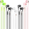 Wired Earbuds with Microphone 5 Pack, in-Ear Headphones with Heavy Bass, High Sound Quality Earphones Compatible with iPad, Laptop, MP3, Android Smartphones, Fits All 3.5mm Jack Device