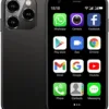 XS15 3G Mini Smartphone 3.0 Inch WiFi GPS China Mobile RAM 2GB ROM 16GB Quad Core Android 8.1 Cell Phones 3D Glass Slim Body HD Camera Dual Sim Cute Palm Smartphone (Black)