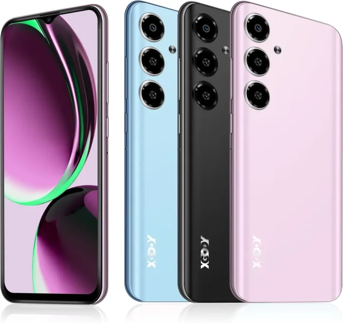 Xgody Unlocked Cell Phones V50, 4GB+64GB ROM, 6.52'' HD Incell Screen Smartphone, Dual 4G LTE Unlock Android Phone, 13MP+5MP Camera, Face Unlock, 4500mAh Battery Mobile Phone (Purple)