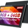 YQSAVIOR Tablet 10.1 inch Android 13, RAM 10GB(4GB+6GB Expand) +64GB ROM+1TB Expandable Computer Tablets PC, MTK8768 Octa-CORE 2.2GHZ, IPS 1280 * 800 Screen, 2+8MP Dual Camera, WiFi, BT, Black