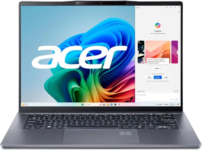 acer Swift Go 14 AI Copilot+ PC | 14.5" 2.5K 120Hz Display | Unlock AI Experiences | Snapdragon X Plus 8-Core Processor | 16GB RAM | 1TB Gen 4 SSD | Wi-Fi 7 | Windows 11 Home | SFG14-01-X006